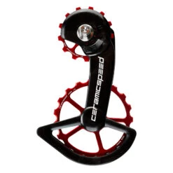 CeramicSpeed OSPW Système De Galets De Dérailleur - Pour Shimano R9200/R8100 (12s) | 13/19 Dents | Roulements Revêtus - Rouge