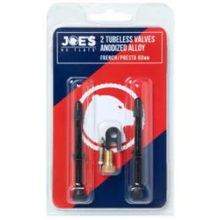 Joe's No Flats Tubeless Anodize Alloy French/Presta Valves (2 Pièces) - 60 Mm - Noir